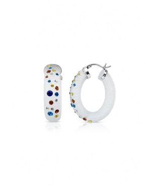 Gold & Honey Small Oval Confetti Hoop Earrings - Metallic