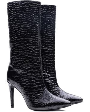Rosamund Muir London Freda Crocodile Print Boots - Blue