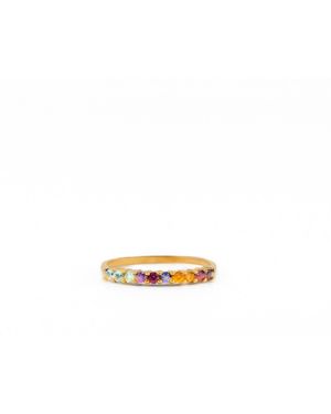 Marteliè Ring With Natural Amethysts, Aquamarines, Tourmalines And Citrines - White