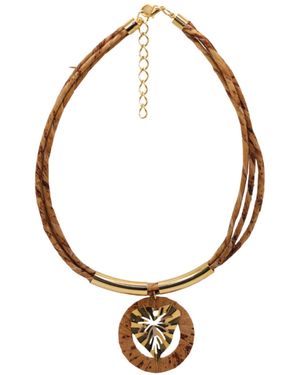 Nart Nature Making Art The Monstera Banana Fibre Necklace - Metallic