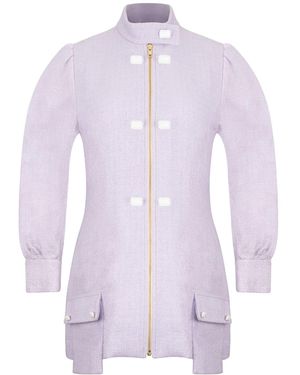 ADIBA Tweed Mini Coat Dress - Purple