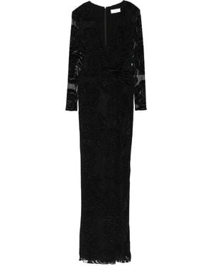 Nissa Glittered Tulle Maxi Dress - Black