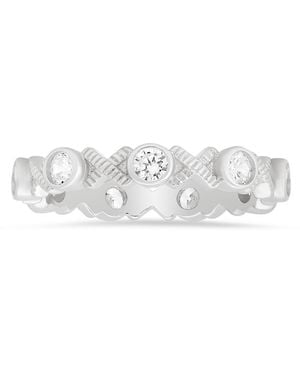 Kylie Harper Sterling Diamond-Cut Xo Eternity Band Ring - White