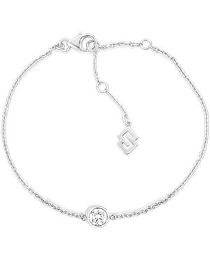 SALLY SKOUFIS Minx Solitaire Bracelet With Made Cz Diamond Stimulant - White
