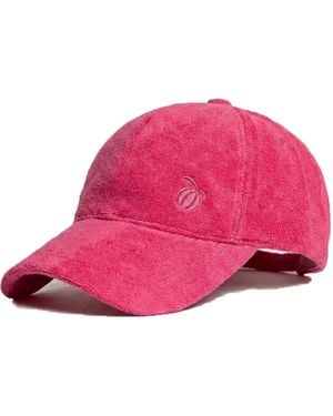 Maison Tangerine Terry Cotton Baseball Cap Raspberry - Pink