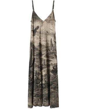 Aloha From Deer Desert Howl Maxi Dress - Gray