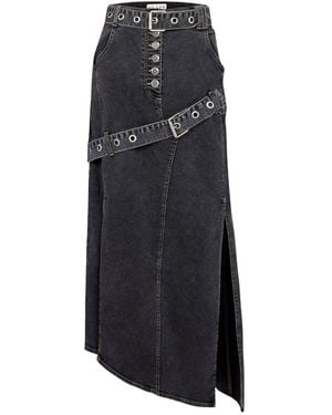 Pcfg Your Itch Colorblocked Denim Skirt - Black