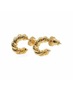 Miss Cecilia Twisted Rope Hoops Earrings - Metallic