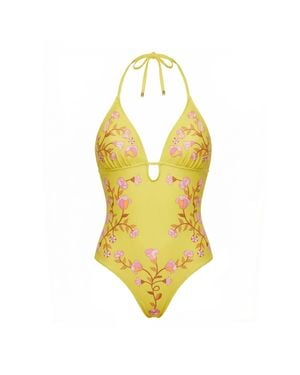 Jessie Zhao New York Bloom Reversible One Piece Swimsuit - Yellow