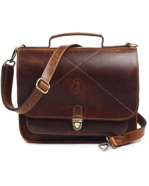 Dötch Leather Lana Leather Satchel Bag - Brown