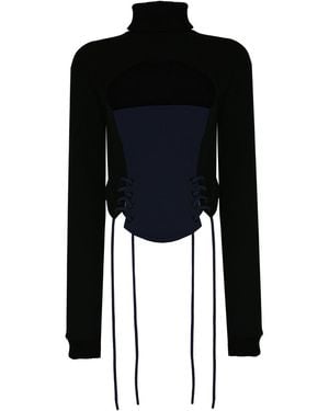 No'design Corset Detail Sweatshirt - Black