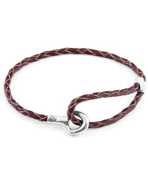 Anchor and Crew Deep Blake & Braided Leather Bracelet - Brown