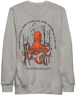 Anchor and Crew Heather Octopus Another Good Day Cotton Blend Sweatshirt - Grey