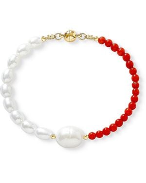 Pearls of the Orient Online Nova Single Strand Coral & Cultured Freshwater Pearl Bracelet