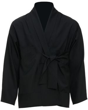 MOE Charcoal Wool Vest Jacket - Black