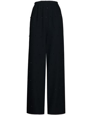 2KStyle Daiquiri Crystal Hand-Embellished Palazzo Elasticated Pants – - Black