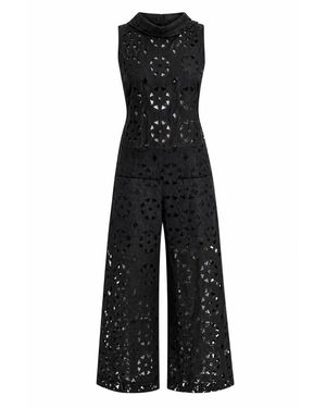 MARICEL Mela Sangallo Linen Jumpsuit - Black