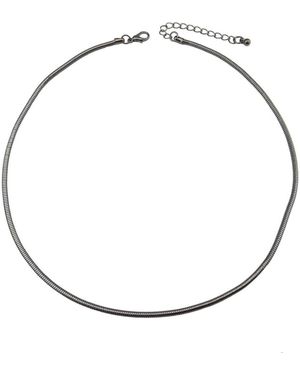 Bellus Domina Rhodium Plated Sterling Snake Chain Necklace - Metallic