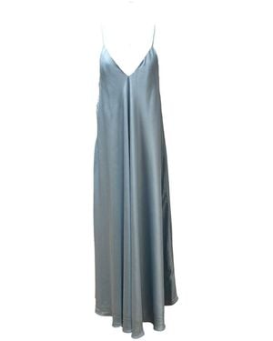 Janara Jones Sky Mariella Satin Maxi Dress - Blue
