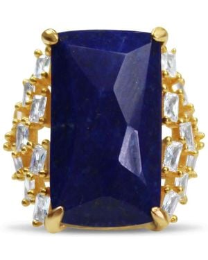 Bellus Domina Plated Lapis Lazuli Cocktail Ring - Blue