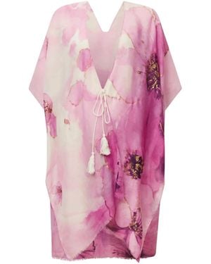 James Lakeland Watercolour Floral Kaftan - Pink