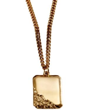 Posh Totty Designs Bevelled Edge Strata Tag Necklace - Metallic
