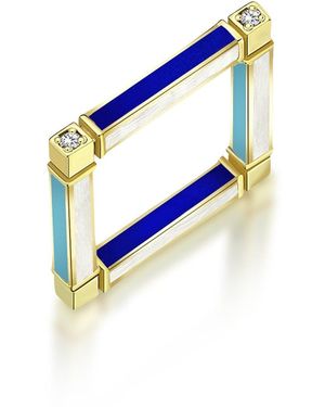 C|Nd|N by Candan Balto Megaron Square & Enamel Ring - Blue