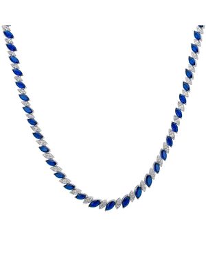 LÁTELITA London Viscountess Statement Tennis Necklace Sapphire - Blue