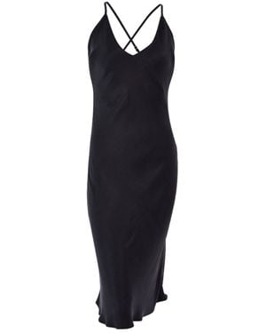 Bown of London Bushra Vegan Silk Cupro Midi Dress - Blue