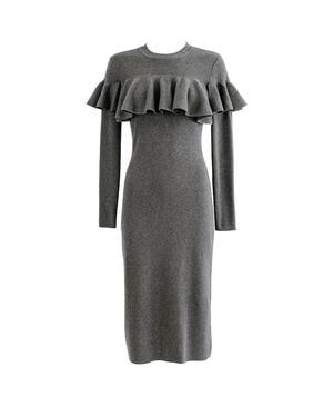 Zenzee Cotton Jersey Ruffle Dress - Grey