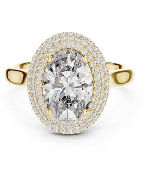 Aya Fine Jewelry Elowen 2 Carat Igi Certified Oval Lab Created Diamond Double Halo Ring - Metallic