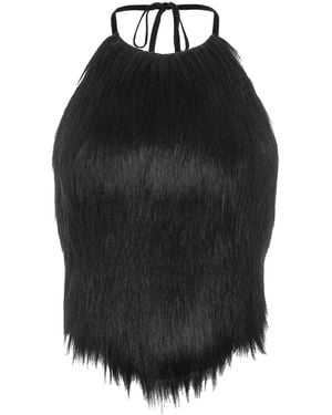 Serotoninn Faux Fur Top - Black