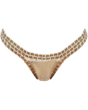 Luxsea Swimwear Tahiti Lurex Crochet Bikini Bottom - Natural