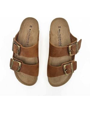 Altramoda Redressing the World Anatomical Cork Footbed Slippers - Brown
