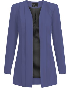 Layo G Pleated Stretch Blazer — Ocean - Blue