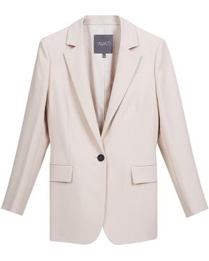 InAvati Neutrals Single-Breasted Slim Fit Milk Jacket - White