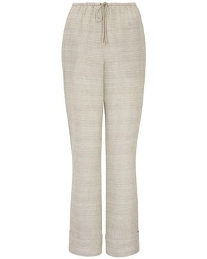 The Summer Edit Neutrals Pearl Luxe Linen Drawstring Trouser - Natural