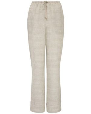 The Summer Edit Neutrals Pearl Luxe Linen Drawstring Trouser - Natural