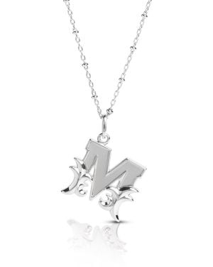 Kasun Solid M Initial Necklace With Mother Of Pearl - Metallic