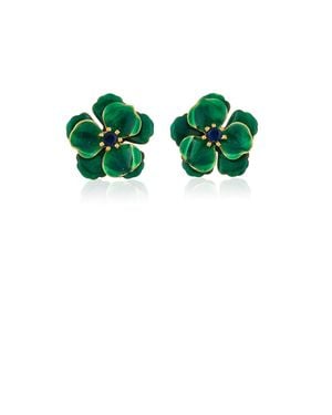 Milou Jewelry Viola Flower Earrings - Green