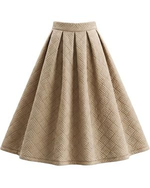 L2R THE LABEL Neutrals Quilted Cloud Yurika Skirt - Brown