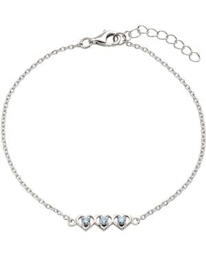 Belinda Jewelz Aquamarine Triple Heart Bracelet - Metallic