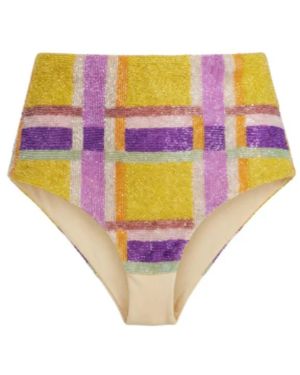 Oceanus Candy Stripe Bikini Bottom - Pink