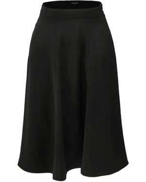 Smart and Joy Sleek Flared Skirt - Black