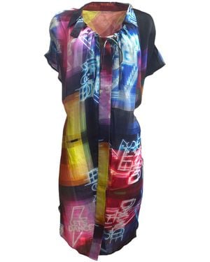Any Old Iron Lets Dance Shirt Dress - Blue