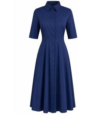 Exquise Darcel Short Sleeve Buttoned Midi Dress - Blue