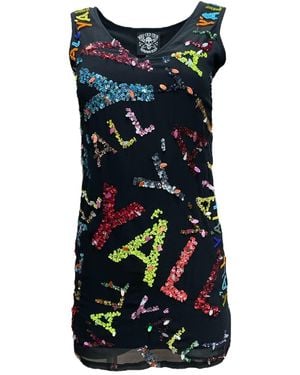 Any Old Iron Multi Colour Y'All Short Dress - Blue