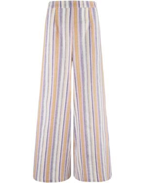 Traffic People Dorris Rocks Striped Rene Wide Leg Trousers - Multicolour