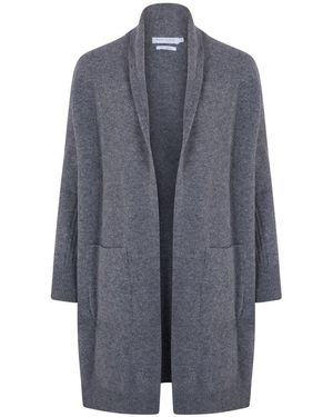 Paul James Knitwear Pure Lambswool Long Line Liberty Cardigan With Pockets - Grey