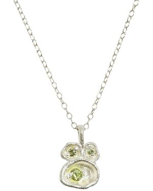 Claire Hill Designs Peridot Lichen Pendant Necklace - Metallic